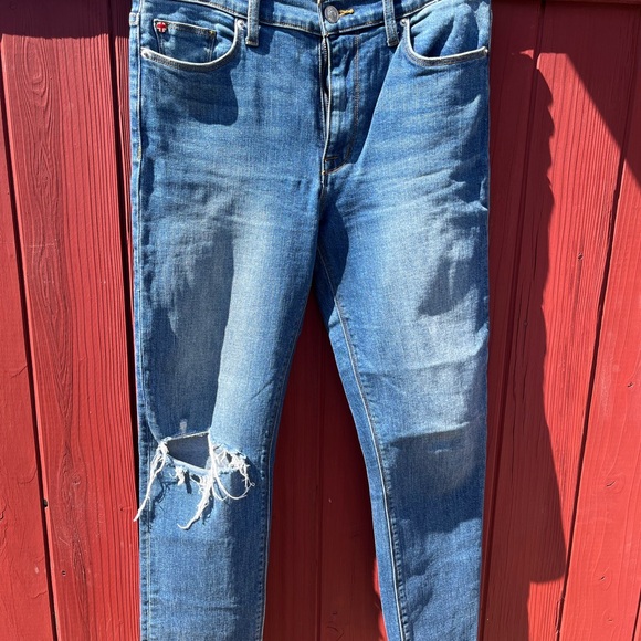 Hudson Blair High Rise Straight Distressed Crop Jeans - Picture 4 of 14